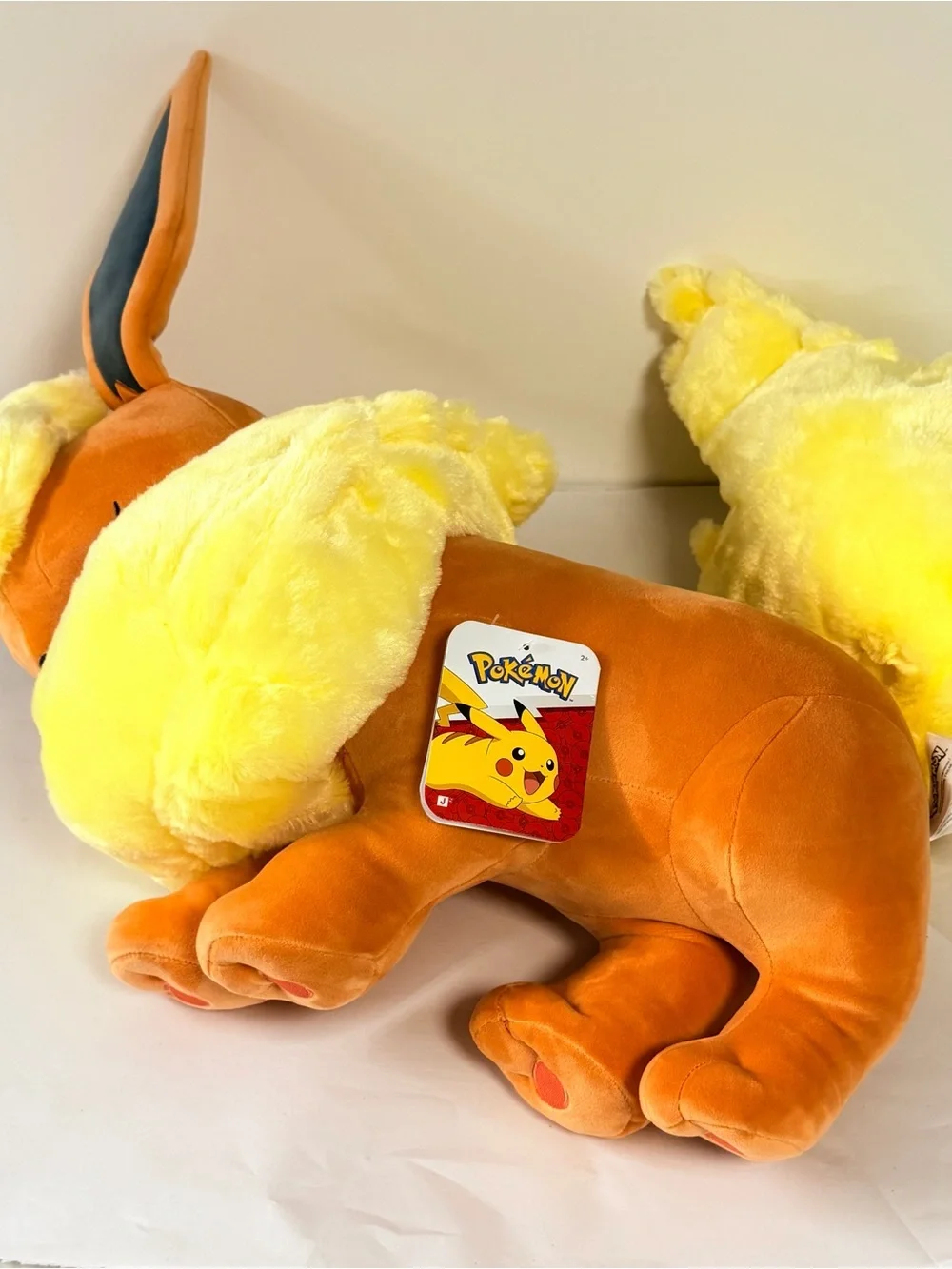 Plush Dog Toy - Orange and Yellow Fluffy Fox Design